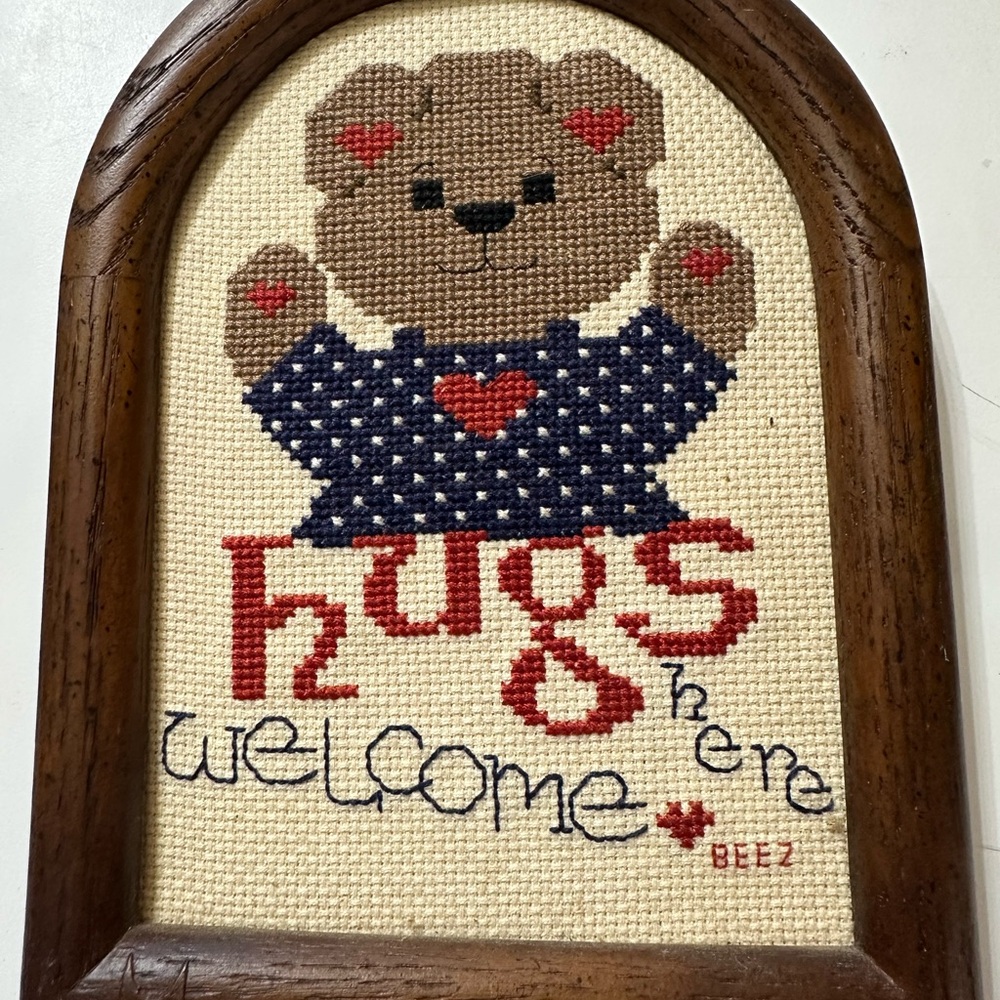 Cute Bear Cross-Stitch Wall Art